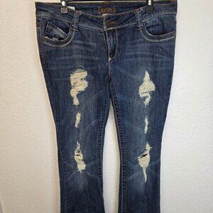 Decree Distressed Blue Jeans Women’s Size 13 Vintage 2007 Straight Leg Denim